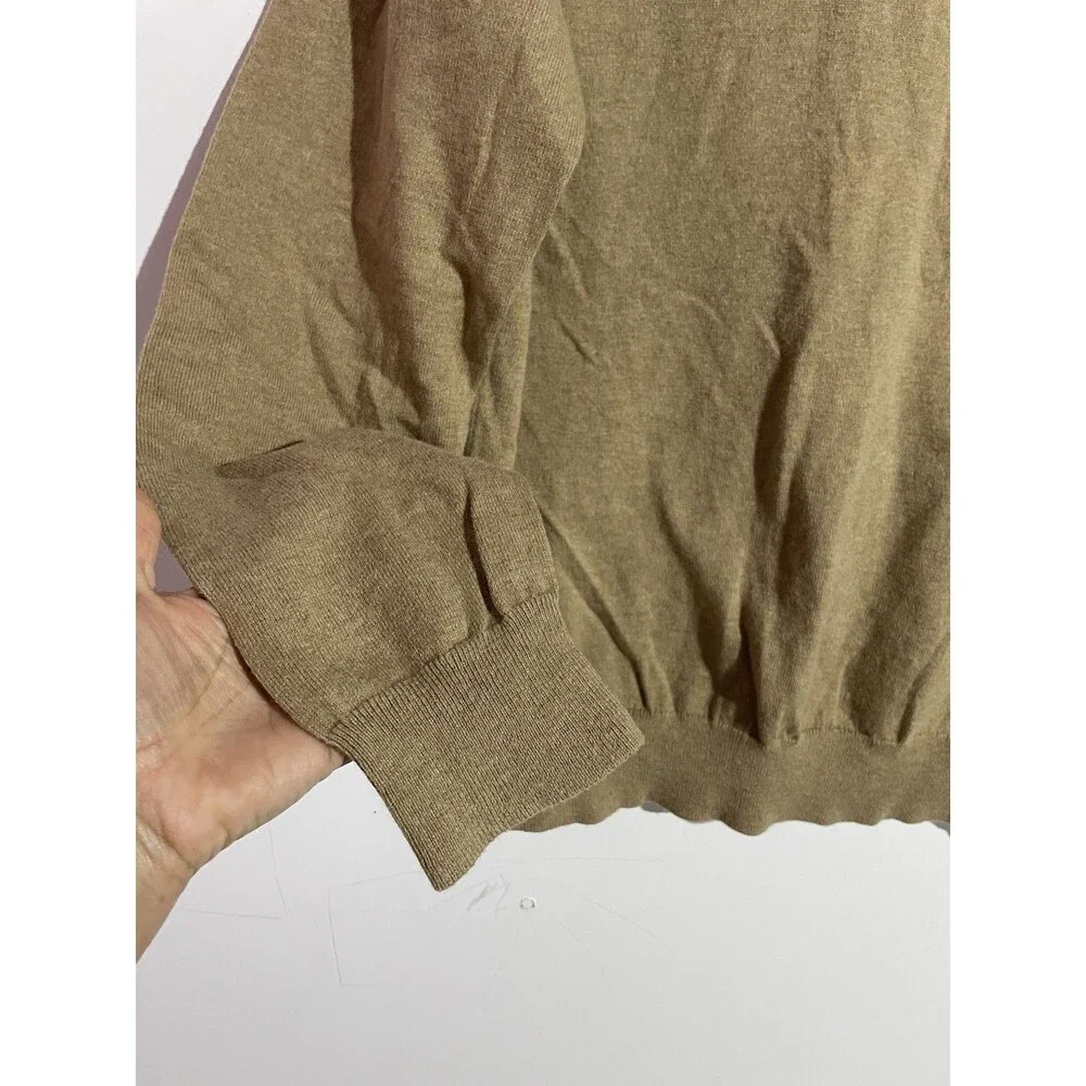 J Crew Sweater Mens‎ L Tan Merino Wool Cotton Academia Preppy Business Office